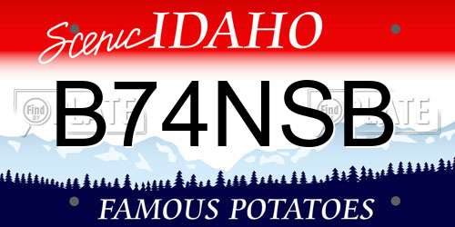 B74NSB Idaho License Plate