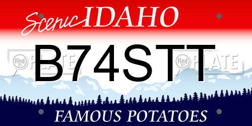 B74STT Idaho License Plate