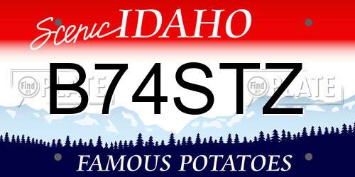 B74STZ Idaho License Plate