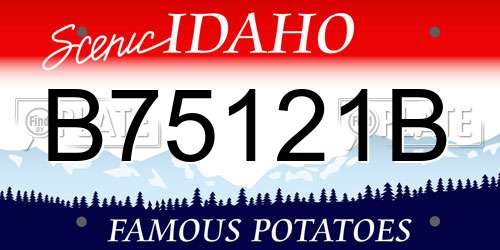 B75121B Idaho License Plate