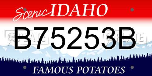 B75253B Idaho License Plate