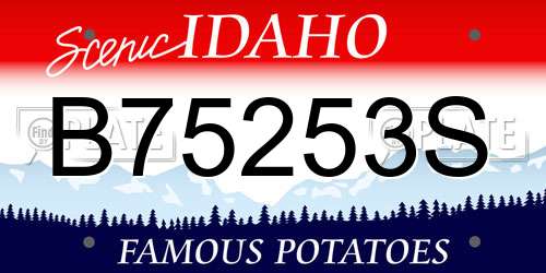 B75253S Idaho License Plate