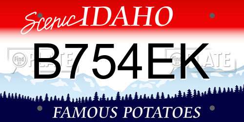B754EK Idaho License Plate