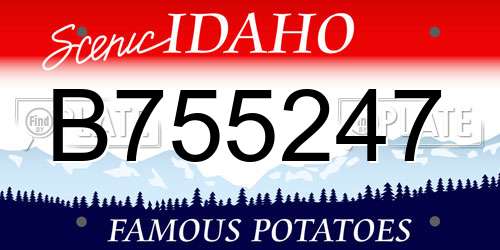 B755247 Idaho License Plate