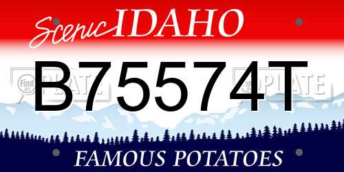 B75574T Idaho License Plate