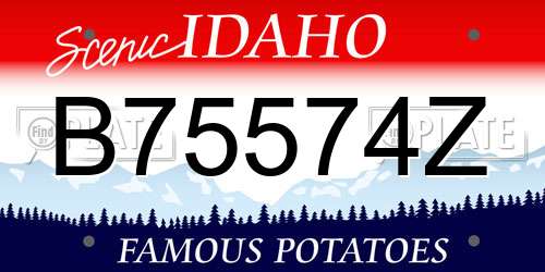 B75574Z Idaho License Plate