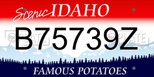 B75739Z Idaho License Plate