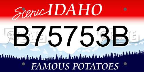 B75753B Idaho License Plate