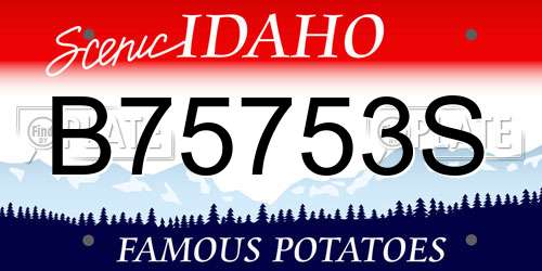 B75753S Idaho License Plate