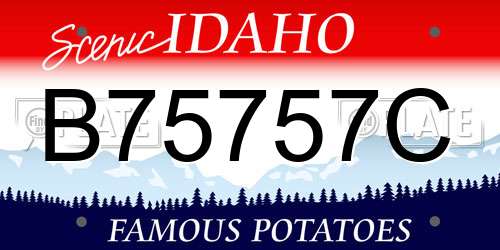 B75757C Idaho License Plate