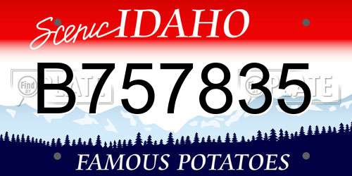 B757835 Idaho License Plate