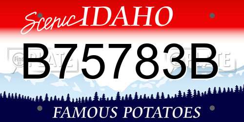 B75783B Idaho License Plate