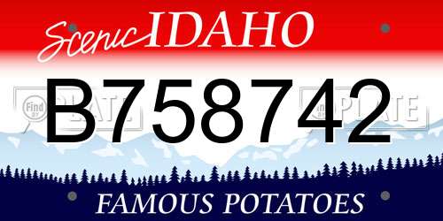 B758742 Idaho License Plate