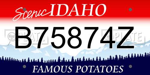B75874Z Idaho License Plate