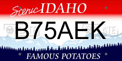 B75AEK Idaho License Plate