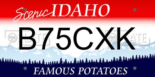 B75CXK Idaho License Plate