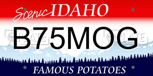 B75MOG Idaho License Plate