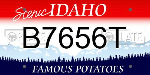 B7656T Idaho License Plate