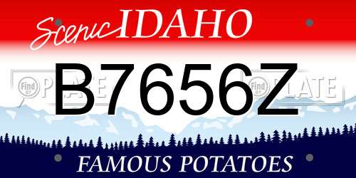 B7656Z Idaho License Plate