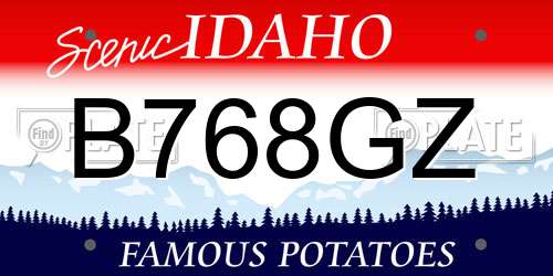 B768GZ Idaho License Plate
