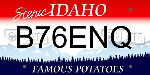 B76ENQ Idaho License Plate