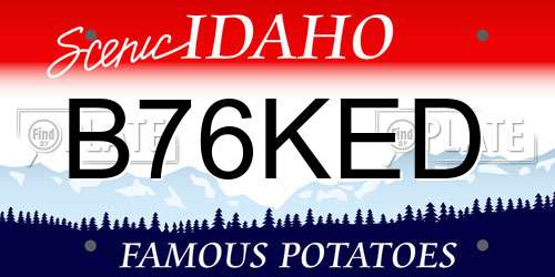 B76KED Idaho License Plate