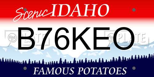 B76KEO Idaho License Plate