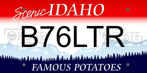 B76LTR Idaho License Plate