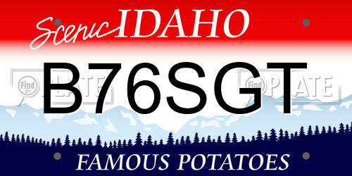 B76SGT Idaho License Plate
