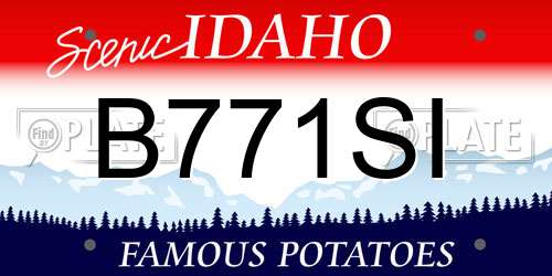 B771SI Idaho License Plate