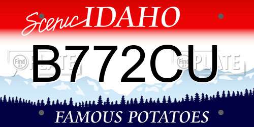 B772CU Idaho License Plate