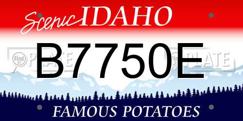 B7750E Idaho License Plate