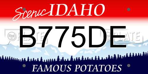 B775DE Idaho License Plate