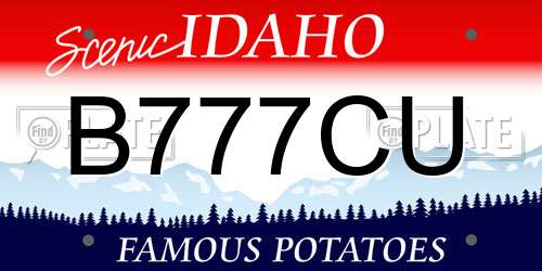 B777CU Idaho License Plate