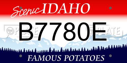 B7780E Idaho License Plate