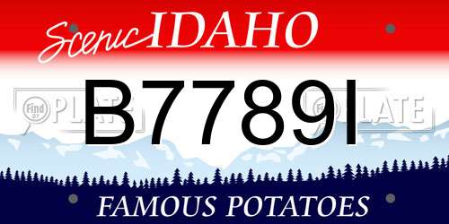 B7789I Idaho License Plate