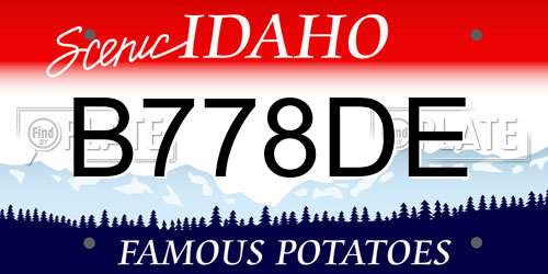 B778DE Idaho License Plate