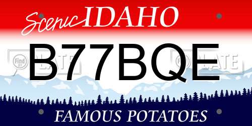 B77BQE Idaho License Plate
