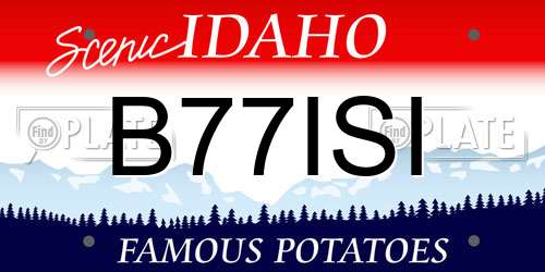 B77ISI Idaho License Plate