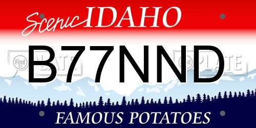 B77NND Idaho License Plate