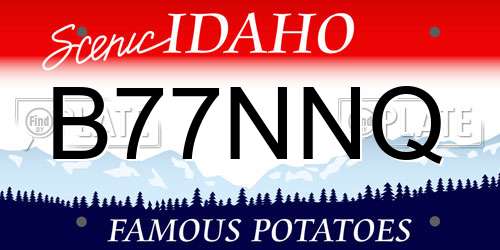 B77NNQ Idaho License Plate