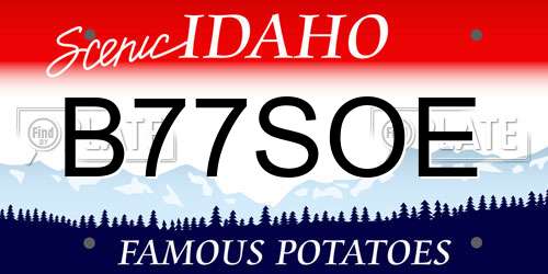 B77SOE Idaho License Plate