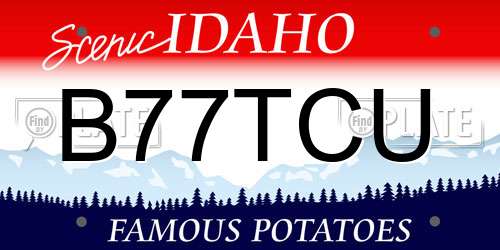 B77TCU Idaho License Plate