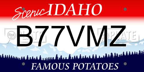 B77VMZ Idaho License Plate