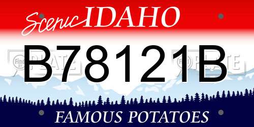 B78121B Idaho License Plate