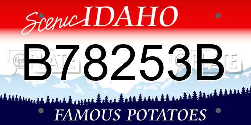 B78253B Idaho License Plate