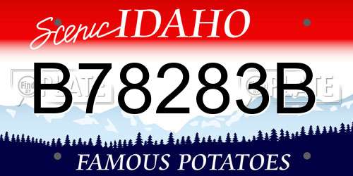 B78283B Idaho License Plate