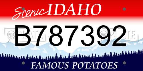 B787392 Idaho License Plate