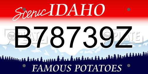 B78739Z Idaho License Plate