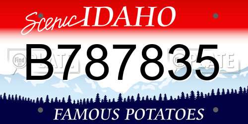 B787835 Idaho License Plate